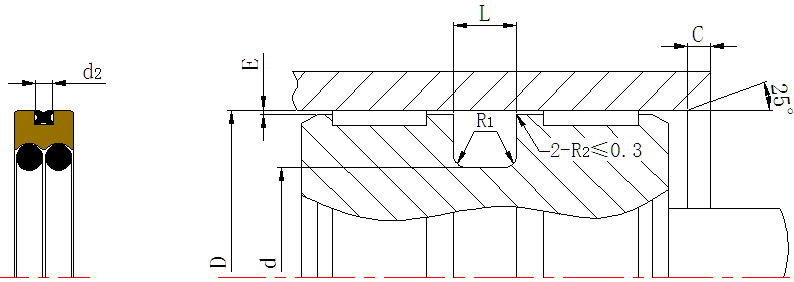 DSH-Pneumatic Piston Seal | Dqf-bronze Filled Ptfe Nbr Compact Seal-4